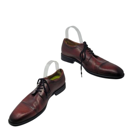 Florsheim Mens Oxblood Burgundy Leather Cap Toe Oxford Shoes 10 Professional - Picture 7 of 12